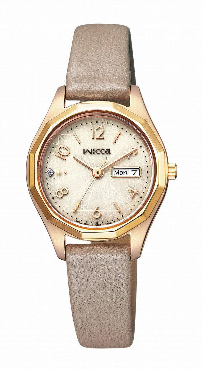 CITIZEN KH3-525-90 Wrist watch Wicca Solar-Tech Beige SS Analog Women Unused