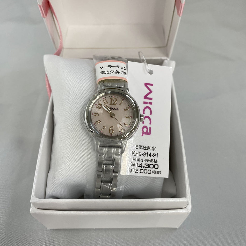 CITIZEN KH9-914-91 Wrist watch Wicca Solar Pink SS Analog Women Unused