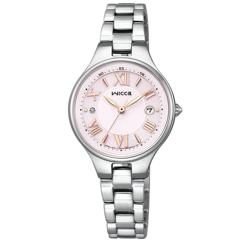 CITIZEN KS1-813-91 Unused Wicca Solar Crystal glass Pink glitter Women Watch