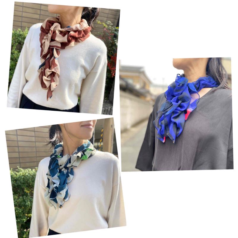 Ruched Scarf Polyester Women