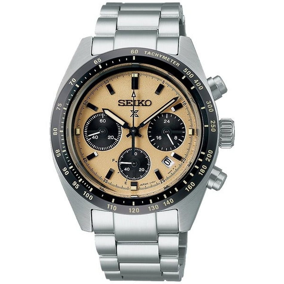 SEIKO SBDL089 Wrist watch PROSPEX SPEEDTIMER Solar Beige SS Analog Men Unused