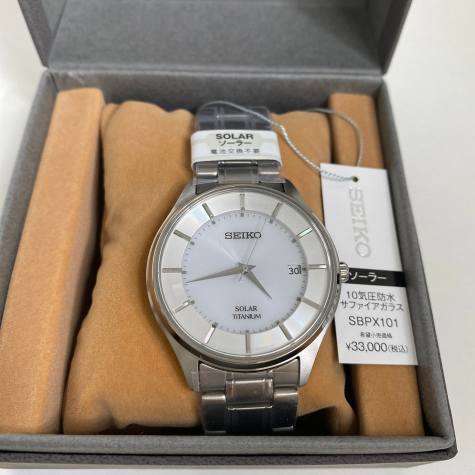 SEIKO SBPX101 Wrist watch SELECTION Solar Silver Titanium Analog Men Unused
