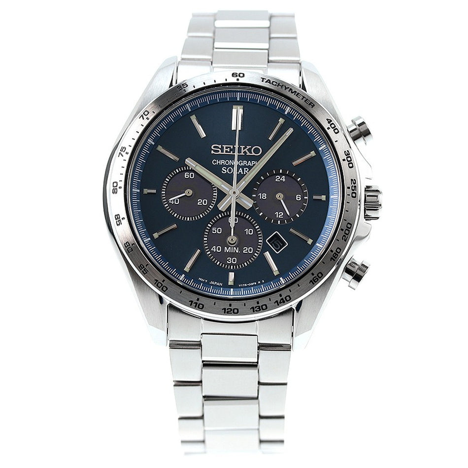 SEIKO SBPY163 Wrist watch The Standard Chronograph Solar Blue SS Men Unused