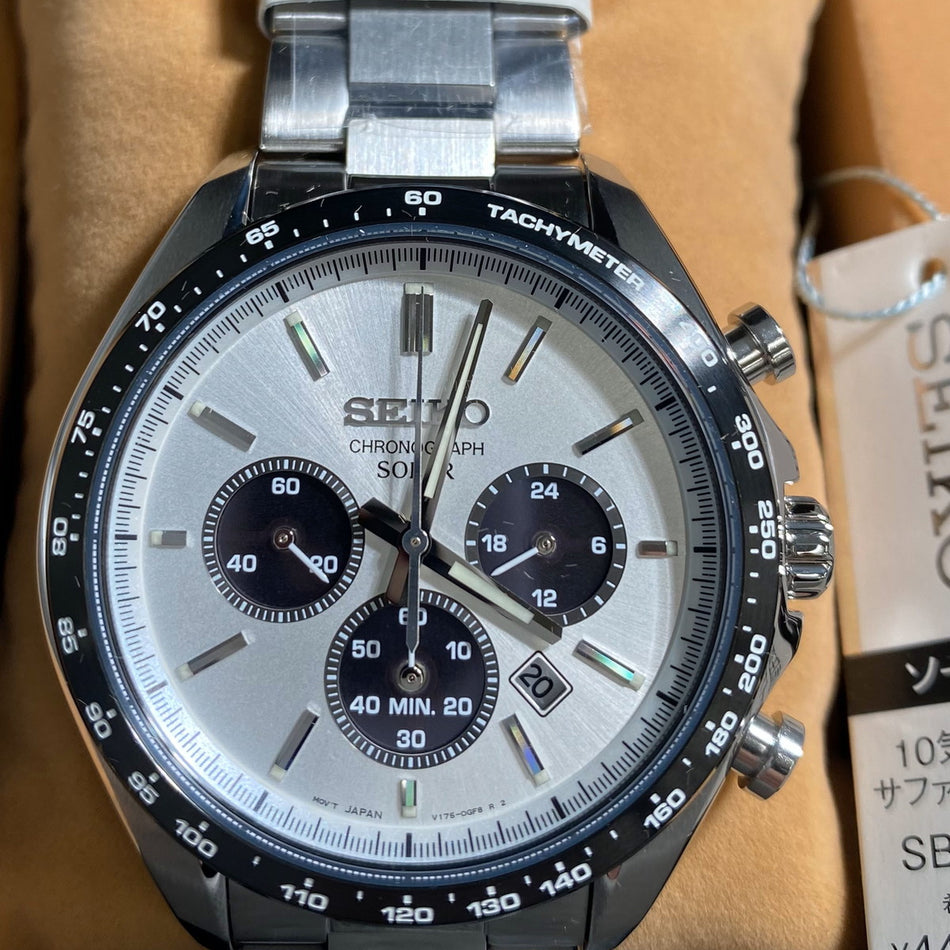 SEIKO SBPY165 Wrist watch SELECTION Chronograph Solar White SS Analog Men Unused