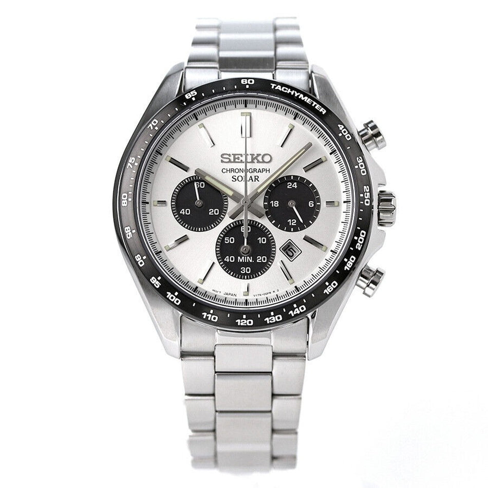 SEIKO SBPY165 Wrist watch SELECTION Chronograph Solar White SS Analog Men Unused