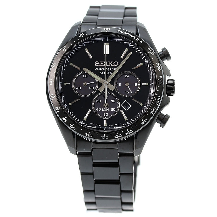 SEIKO SBPY169 Wrist watch The Standard Chronograph Solar Black SS Men Unused