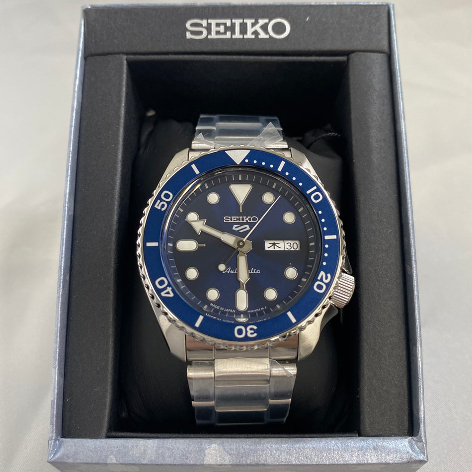 SEIKO SBSA001 Wrist watch 5 SPORTS Automatic Hardlex Navy SS Analog Men Unused