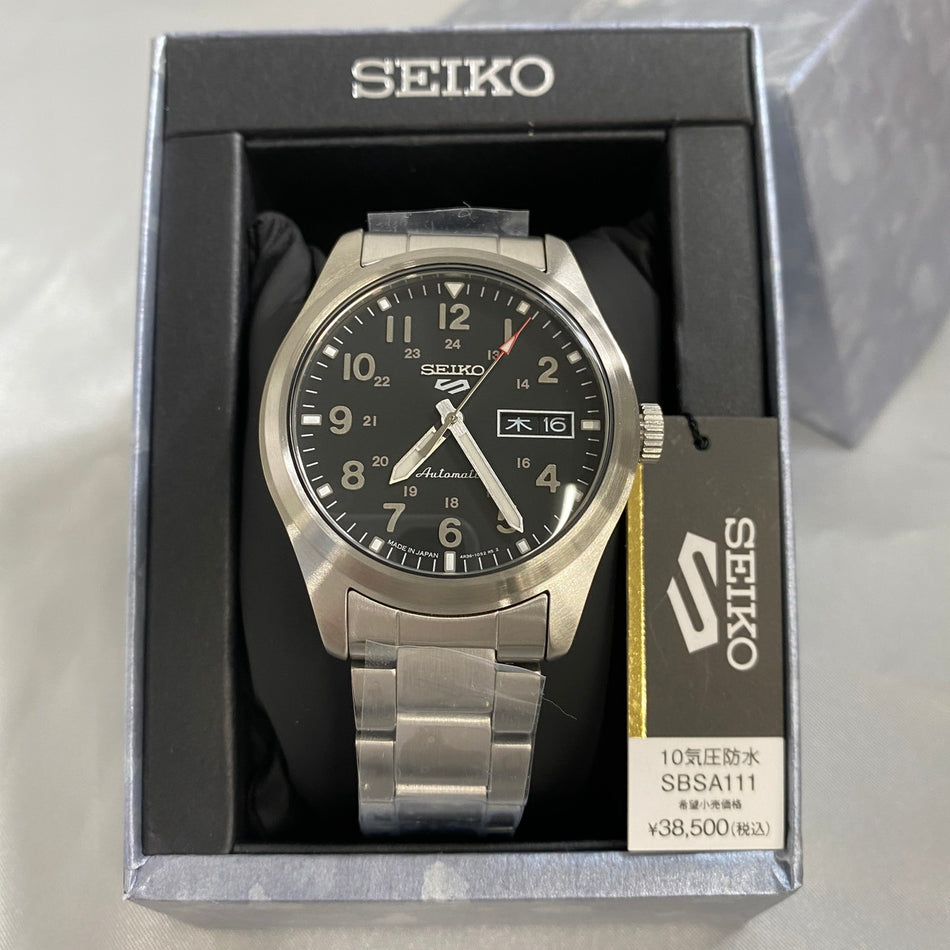 SEIKO SBSA111 Wrist watch 5 SPORTS STYLE FIELD Automatic Black SS Men Unused