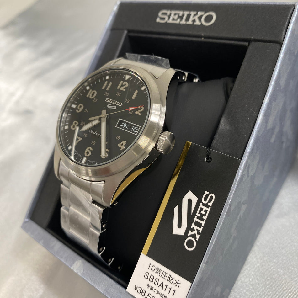 SEIKO SBSA111 Wrist watch 5 SPORTS STYLE FIELD Automatic Black SS Men Unused
