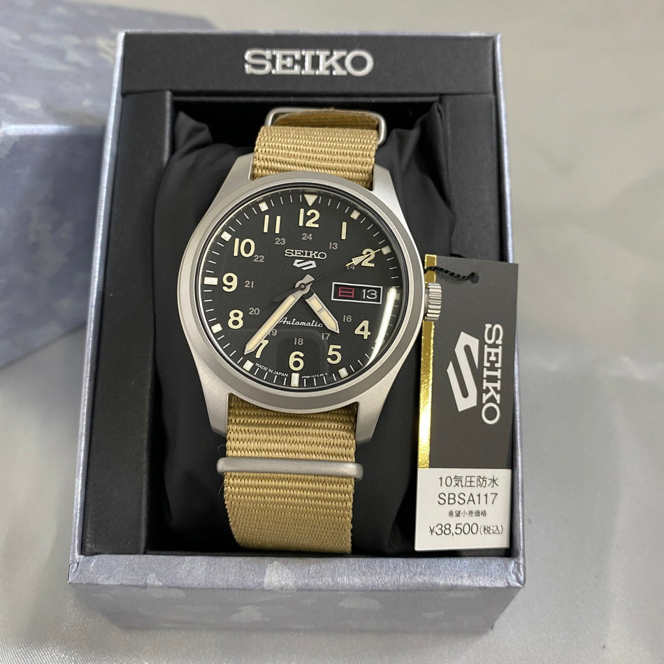 SEIKO SBSA117 Wrist watch 5 SPORTS STYLE FIELD Automatic Black SS Men Unused