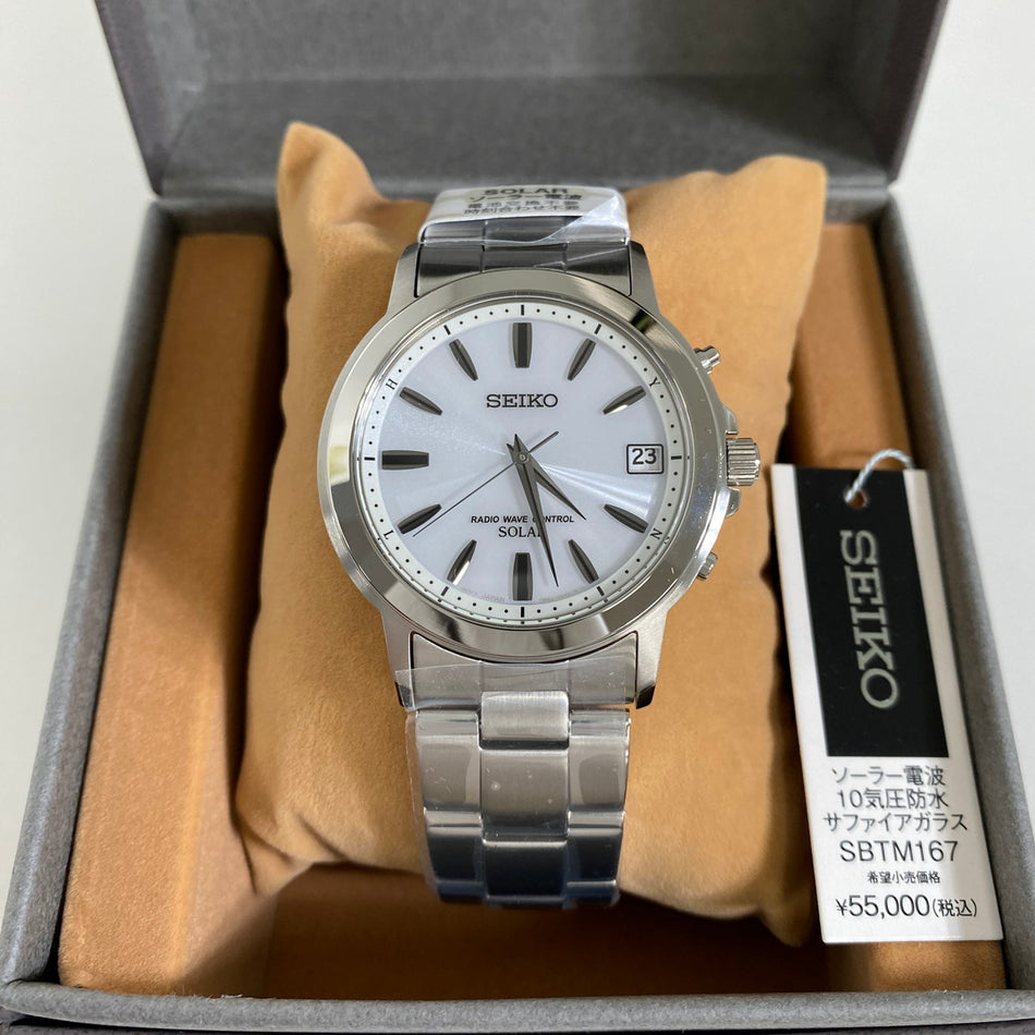 SEIKO SBTM167 Wrist watch SELECTION Radio Solar Silver SS Analog Men Unused
