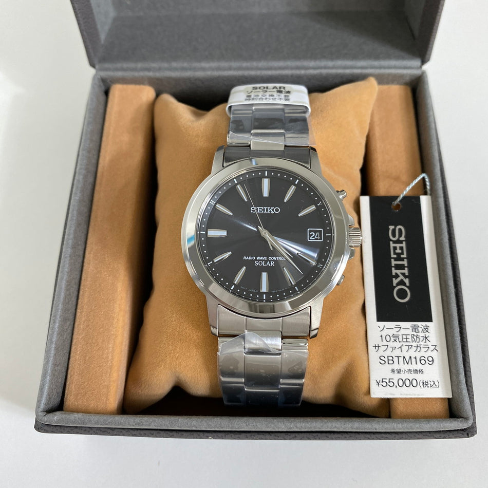 SEIKO SBTM169 Wrist watch SELECTION Radio Solar Black SS Analog Men Unused