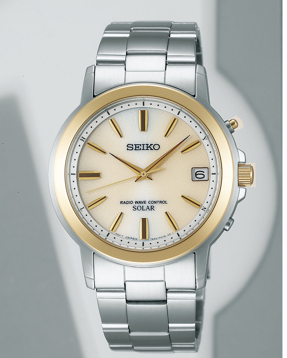 SEIKO SBTM170 Wrist watch SELECTION Radio Solar Gold SS Analog Men Unused