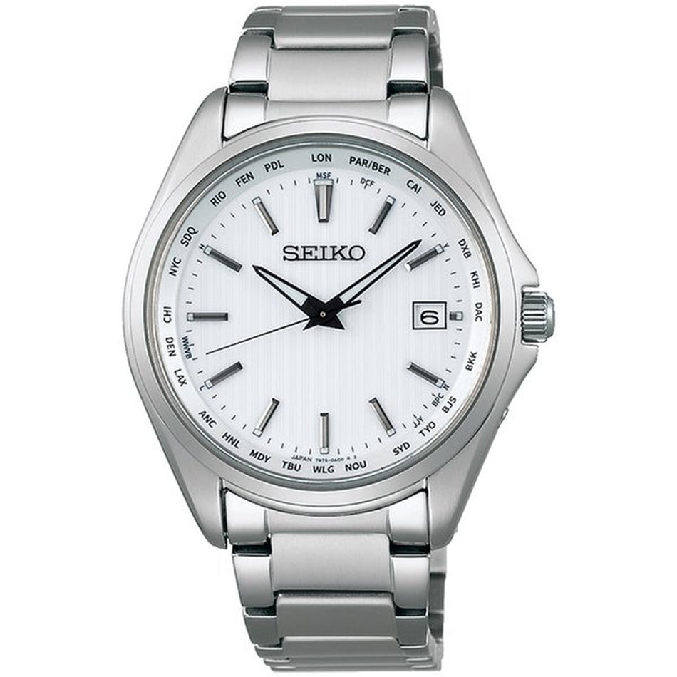 SEIKO SBTM287 Wrist watch SELECTION Radio Solar White Titanium Analog Men Unused