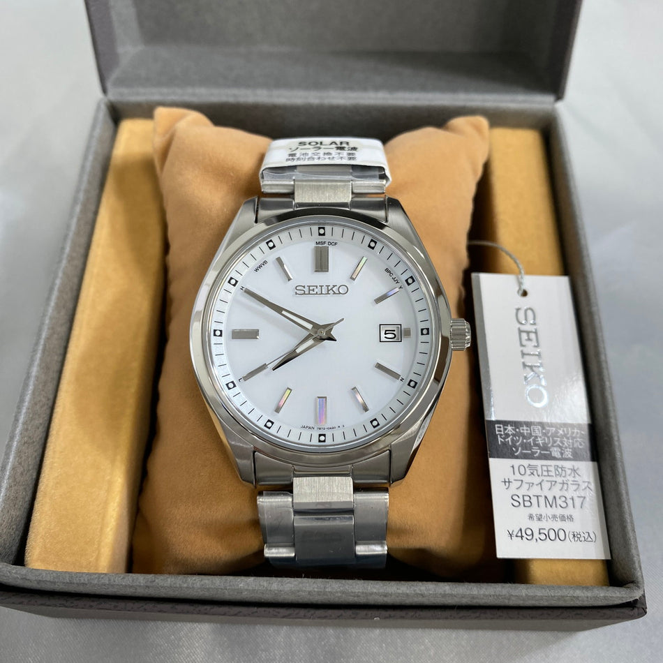 SEIKO SBTM317 Wrist watch SELECTION The Standard Radio Solar White SS Men Unused