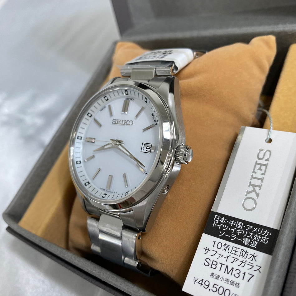 SEIKO SBTM317 Wrist watch SELECTION The Standard Radio Solar White SS Men Unused