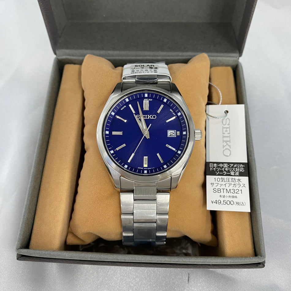 SEIKO SBTM321 Wrist watch SELECTION The Standard Radio Solar Blue SS Men Unused