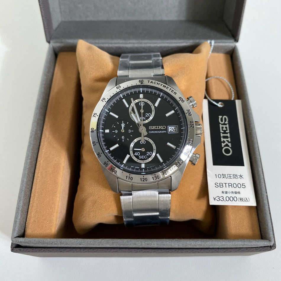 SEIKO SBTR005 Wrist watch SELECTION Chronograph Quartz Black SS Men Unused