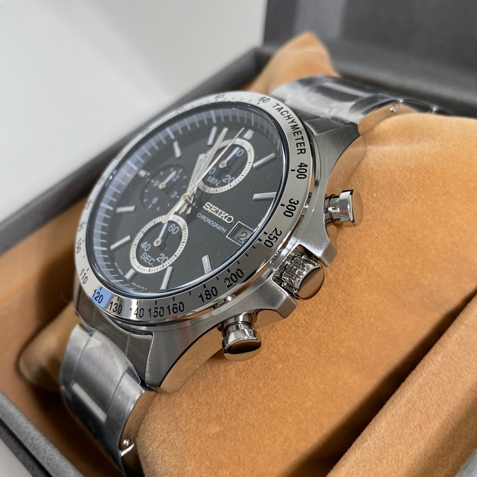 SEIKO SBTR005 Wrist watch SELECTION Chronograph Quartz Black SS Men Unused