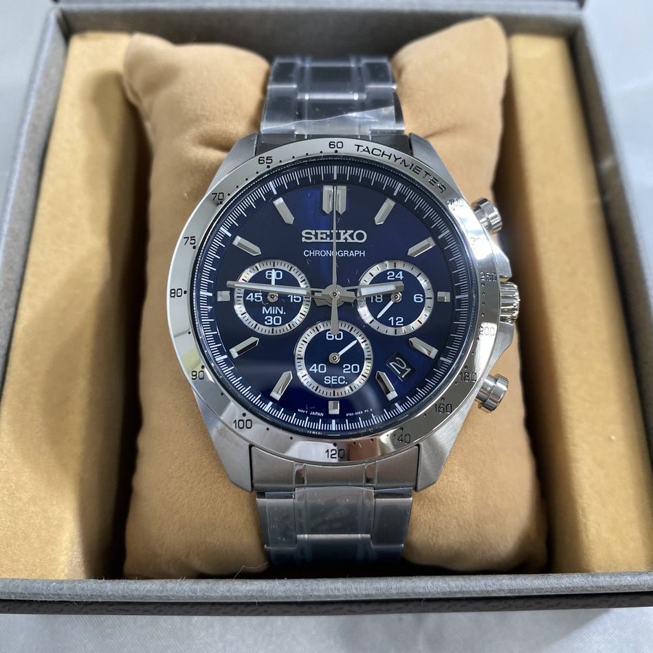 SEIKO SBTR011 Wrist watch SELECTION Chronograph Quartz Blue SS Men Unused