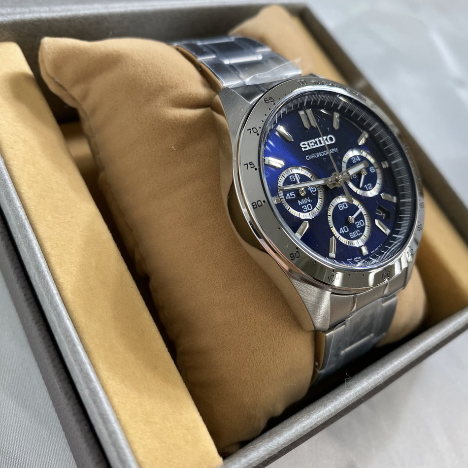 SEIKO SBTR011 Wrist watch SELECTION Chronograph Quartz Blue SS Men Unused