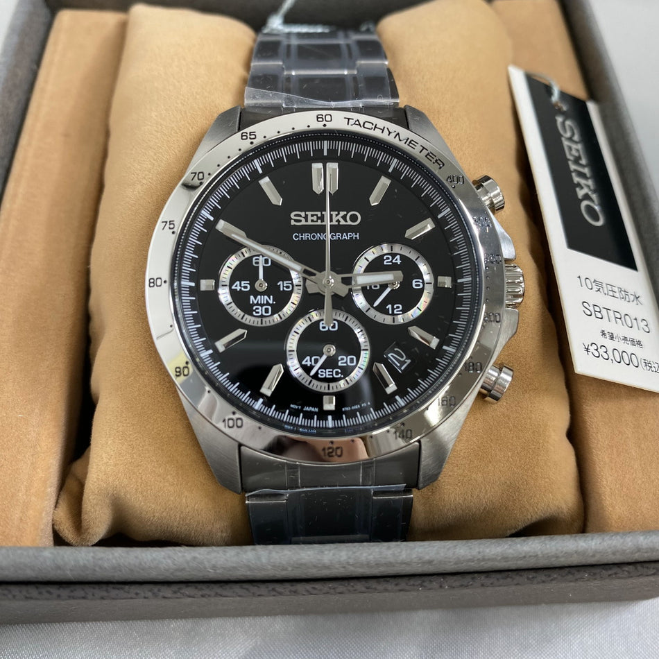 SEIKO SBTR013 Wrist watch SELECTION Chronograph Quartz Black SS Men Unused