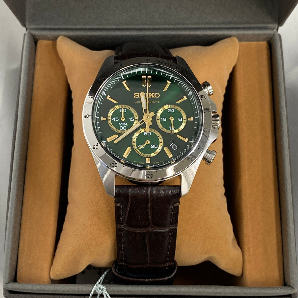 SEIKO SBTR017 Wrist watch Chronograph Quartz Hardlex green SS Analog Men Unused