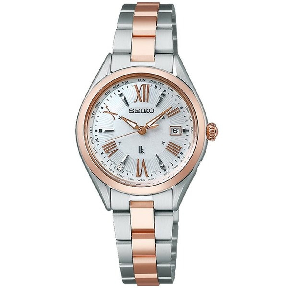 SEIKO SSQV104 Wristwatch LUKIA Solar White shell Titanium Analog Women Unused