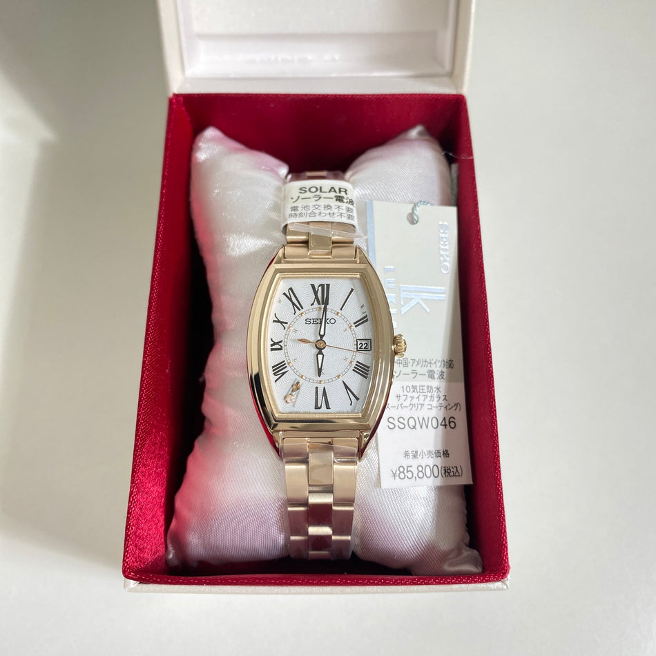 SEIKO SSQW046 Wrist watch LUKIA Solar White shell Titanium Women Unused