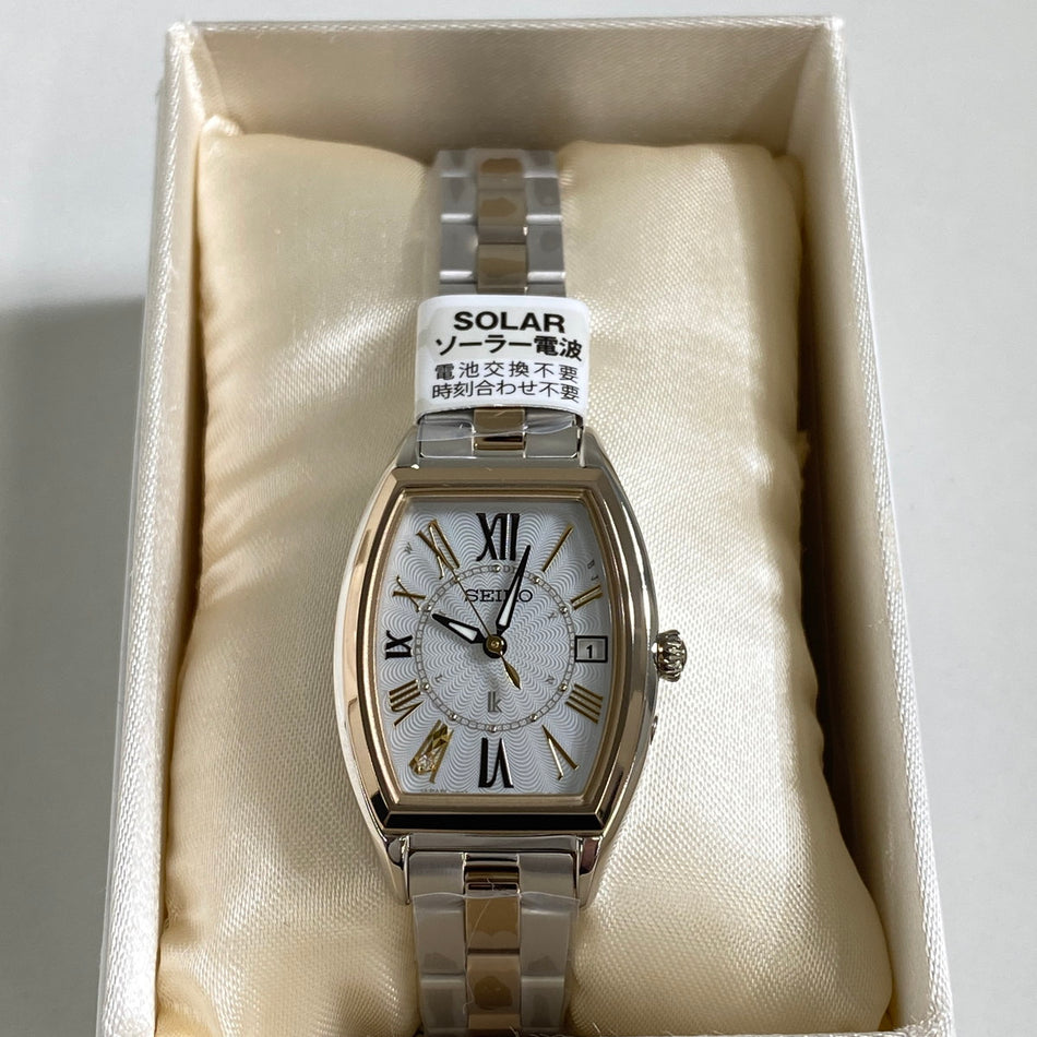 SEIKO SSQW052  Wrist watch LUKIA Solar White shell Titanium Analog Women Unused