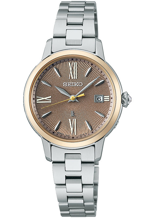 SEIKO SSVW208 Wrist watch LUKIA Grow Radio Solar Brown SS Women Unused