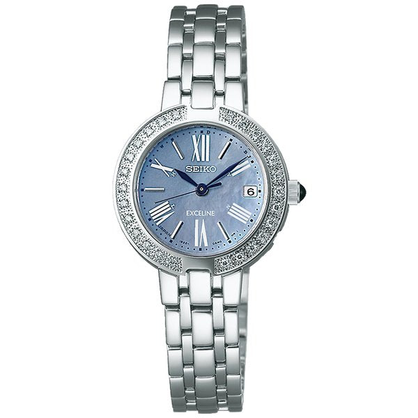 SEIKO SWCW007 Wrist watch DOLCE＆EXCELINE Solar Blue shell SS Women Unused