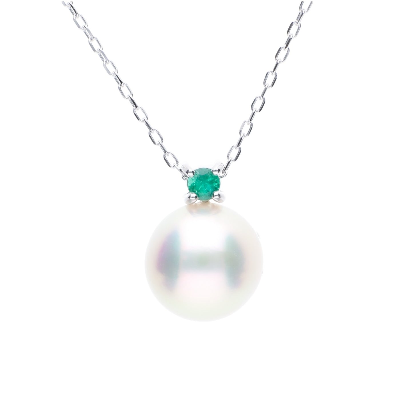 ERIS VELINA Necklace・Pendant Birthstone Emerald K10WG Akoya Pearl Women JAPAN