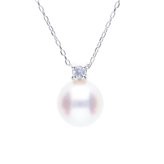 ERIS VELINA Necklace・Pendant Birthstone Moonstone K10WG Akoya Pearl Women JAPAN