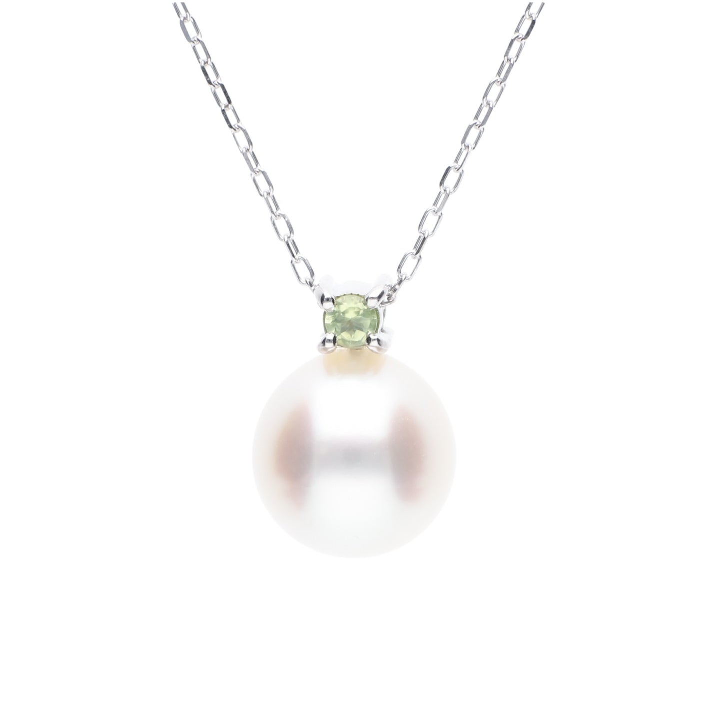 ERIS VELINA Necklace・Pendant Birthstone Peridot K10WG Akoya Pearl Women JAPAN