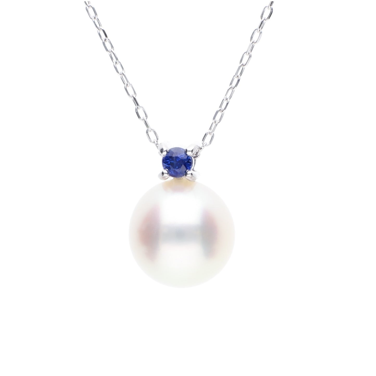 ERIS VELINA Necklace・Pendant Birthstone Sapphire K10WG Akoya Pearl Women JAPAN