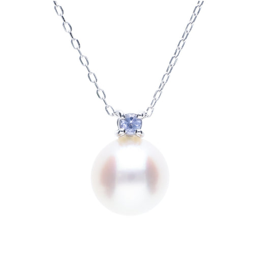 ERIS VELINA Necklace・Pendant Birthstone Tanzanite K10WG Akoya Pearl Women JAPAN