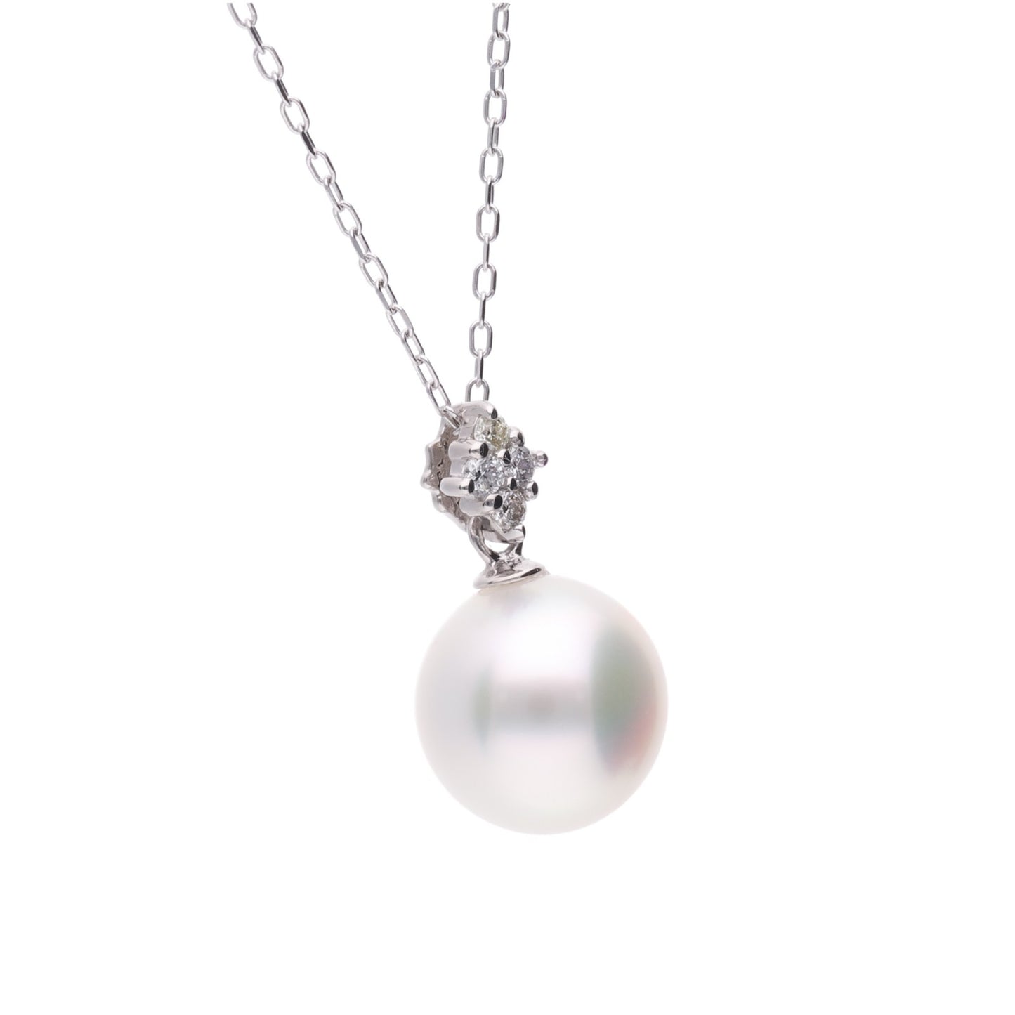 ERIS VELINA Pendant top HOSHIBISHI PT900 Diamond Akoya Pearl Women JAPAN