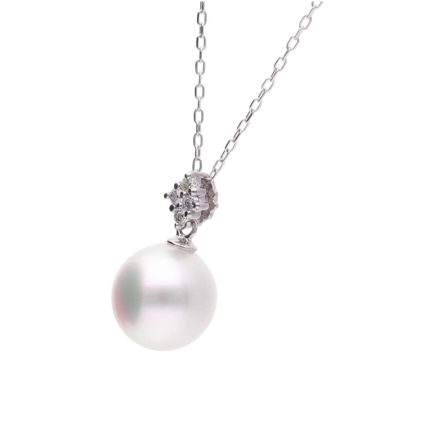 ERIS VELINA Pendant top HOSHIBISHI PT900 Diamond Akoya Pearl Women JAPAN