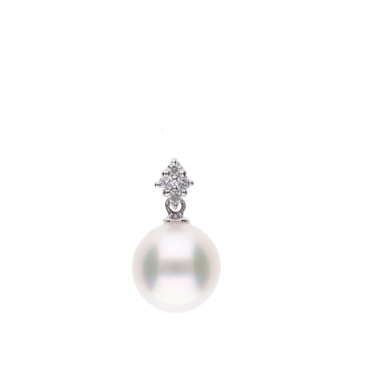 ERIS VELINA Pendant top HOSHIBISHI PT900 Diamond Akoya Pearl Women JAPAN