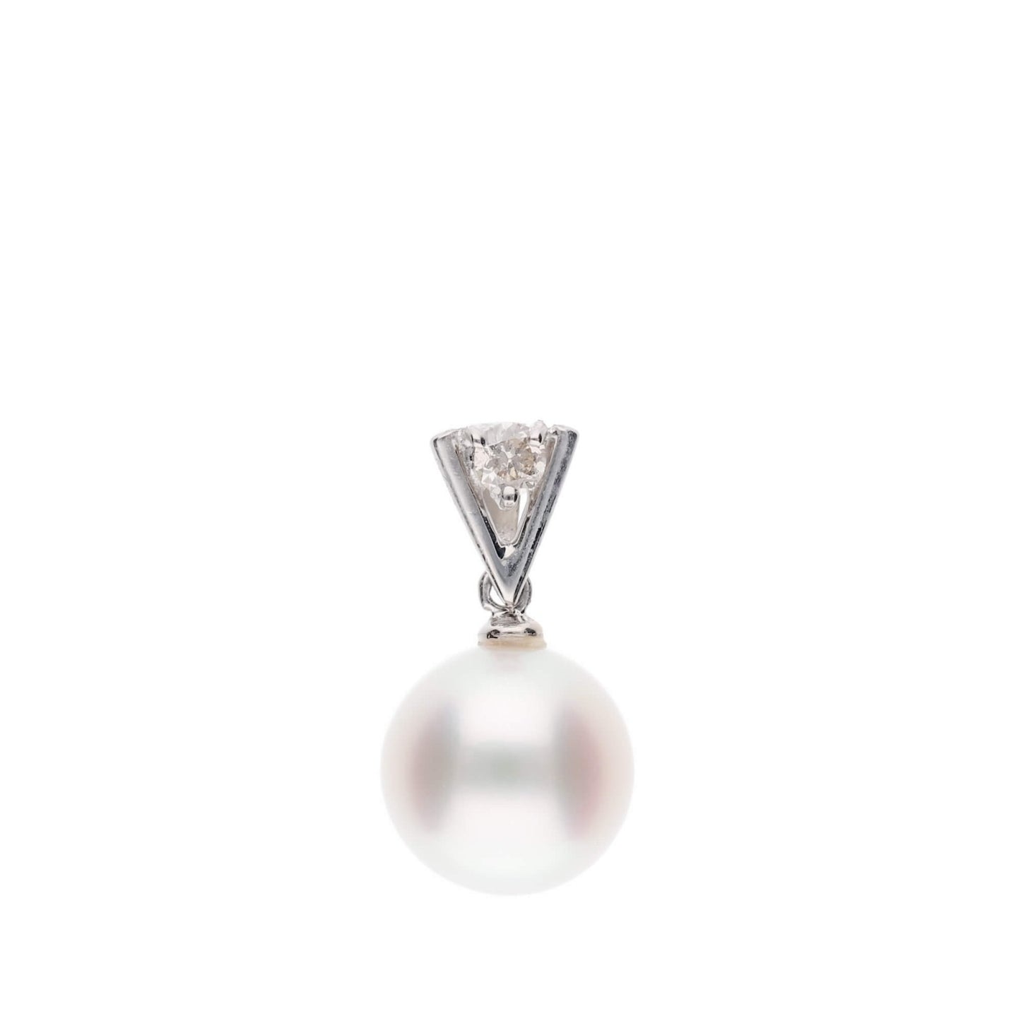 ERIS VELINA Pendant top HOSHIKAGE PT900 Diamond Akoya Pearl Women JAPAN