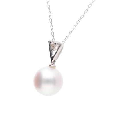 ERIS VELINA Pendant top HOSHIKAGE PT900 Diamond Akoya Pearl Women JAPAN