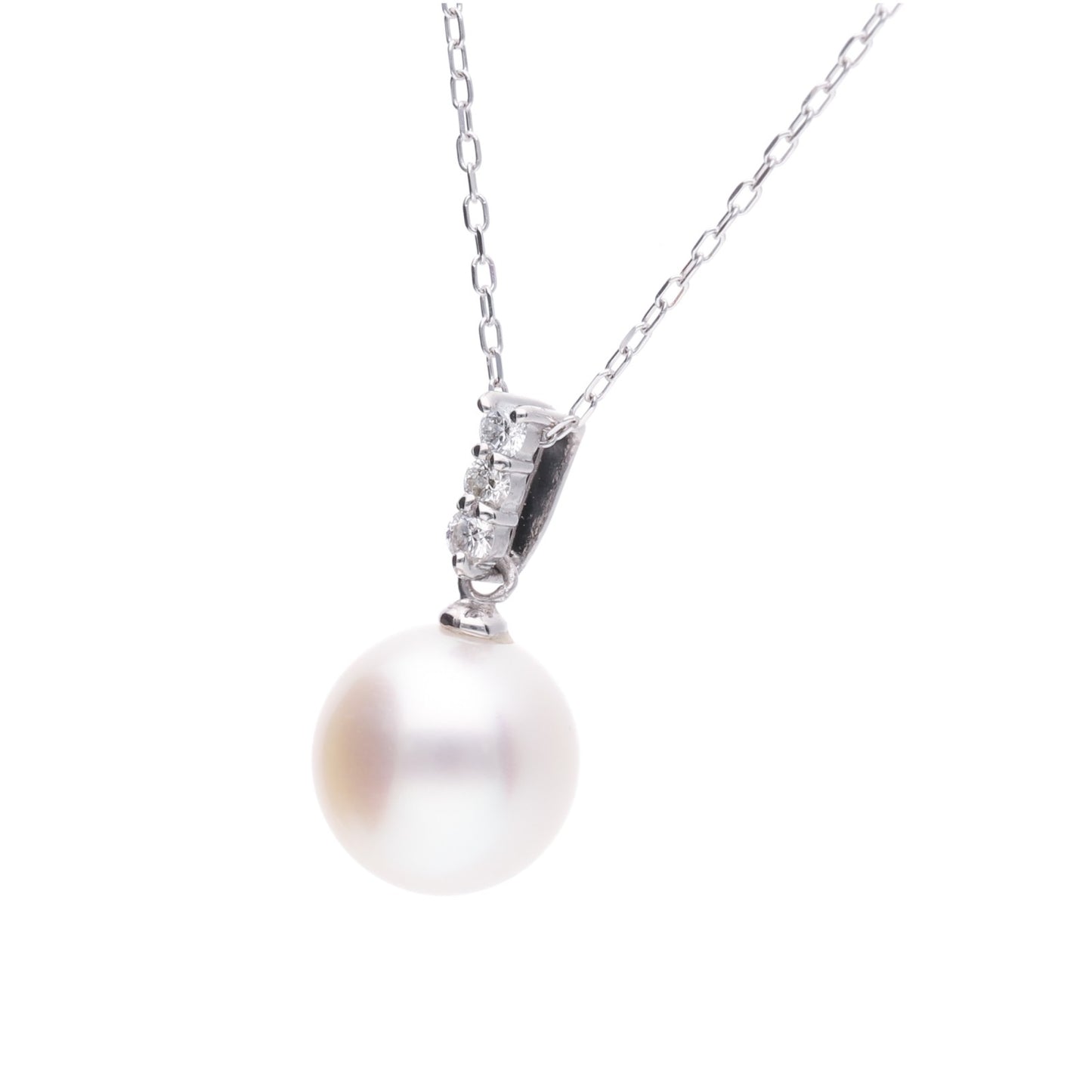 ERIS VELINA Pendant top HOSHIOBORO PT900 Diamond Akoya Pearl Women JAPAN