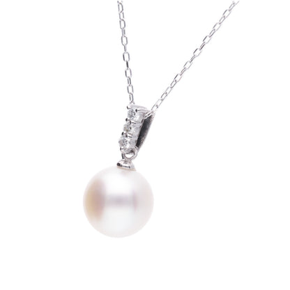 ERIS VELINA Pendant top HOSHIOBORO PT900 Diamond Akoya Pearl Women JAPAN