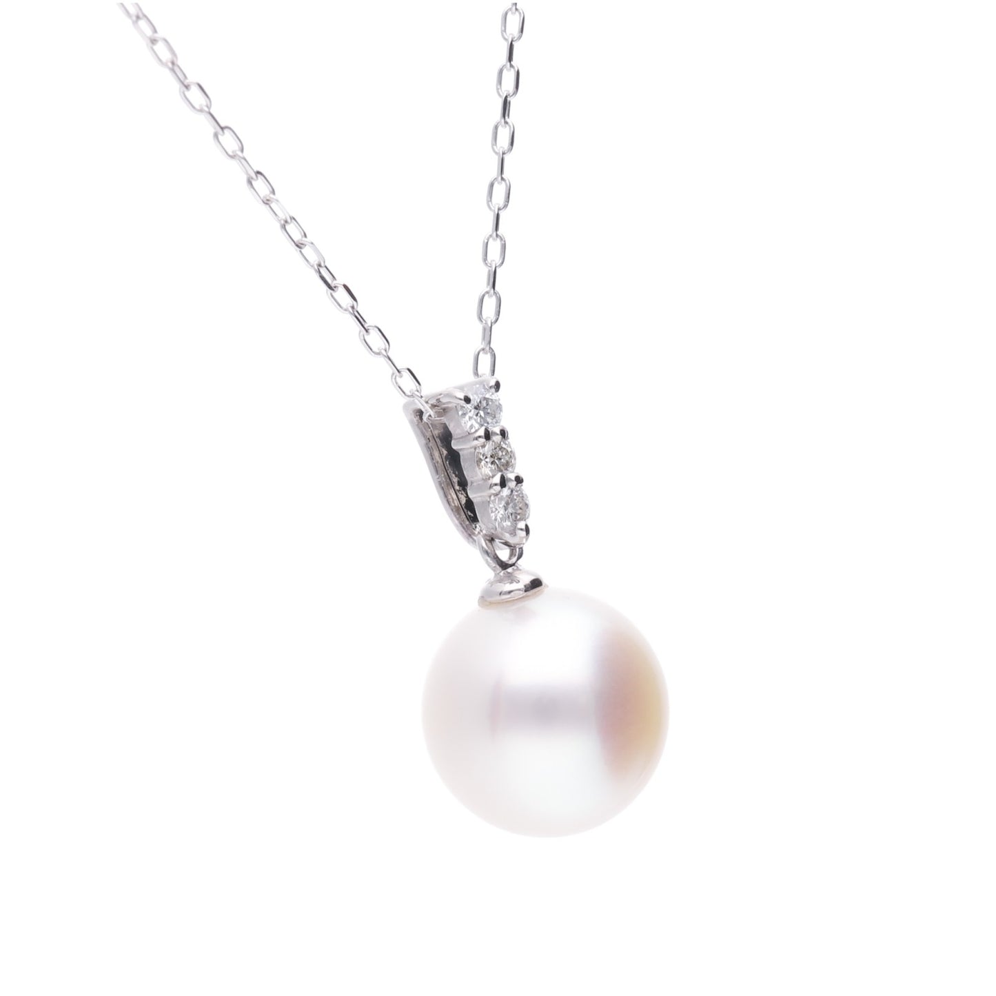 ERIS VELINA Pendant top HOSHIOBORO PT900 Diamond Akoya Pearl Women JAPAN