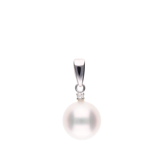 ERIS VELINA Pendant top USUTSUKI K14WG Diamond Akoya Pearl Women JAPAN