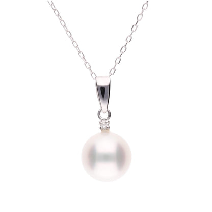 ERIS VELINA Pendant top USUTSUKI K14WG Diamond Akoya Pearl Women JAPAN