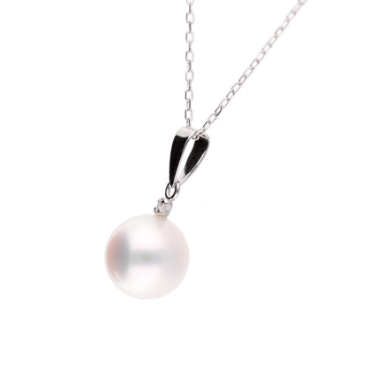 ERIS VELINA Pendant top USUTSUKI K14WG Diamond Akoya Pearl Women JAPAN