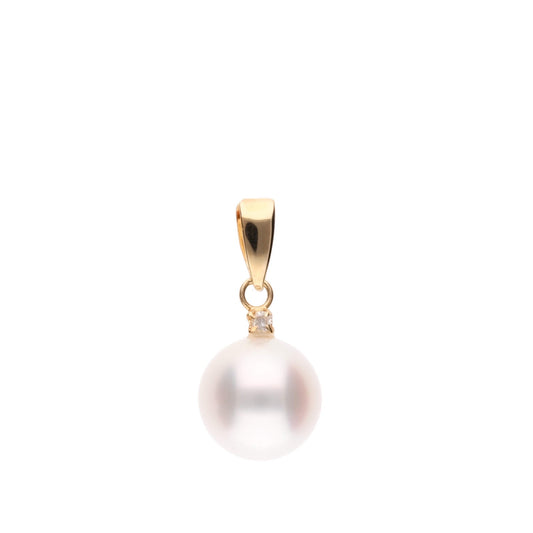 ERIS VELINA Pendant top USUTSUKI K18YG Diamond Akoya Pearl Women JAPAN