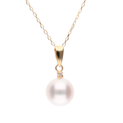 ERIS VELINA Pendant top USUTSUKI K18YG Diamond Akoya Pearl Women JAPAN